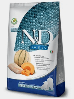 Farmina N&D Ocean Cod, Pumpkin and Cantaloupe Med/Maxi Bites for Puppies