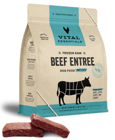Vital Essentials Frozen Raw Beef Entree Dog Food Patties, 6lb