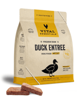 Vital Essentials Frozen Raw Duck Entree Dog Food Patties, 6lb