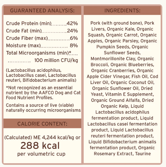 Primal Freeze Dried Pronto Pork Recipe