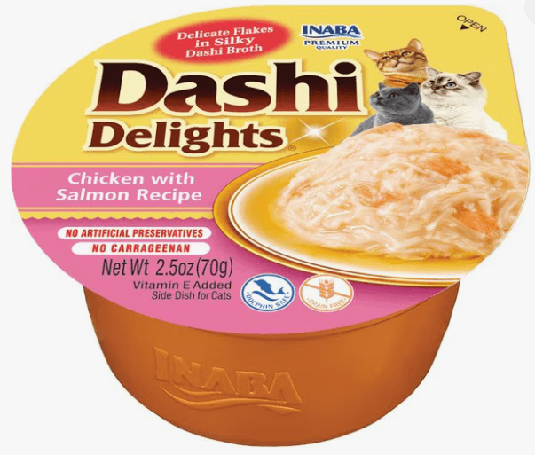 Inaba Dashi Delights 2.5oz Cat Food in Broth - Chicken & Salmon