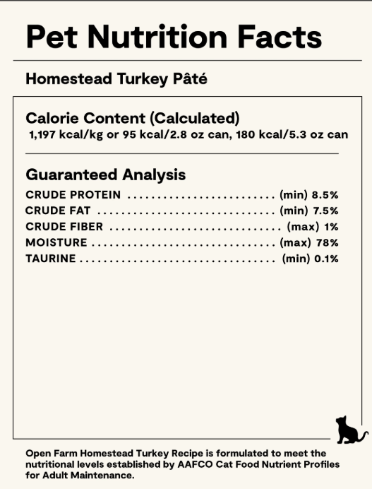 Open Farm Homestead Turkey Pâté for Cats