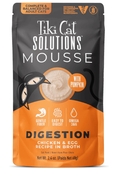 Tiki Cat Solutions Mousse, Chicken & Egg Recipe in Broth, Formulated to Support Healthy Digestion