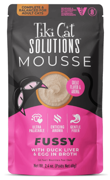 Tiki Cat Solutions Mousse, Duck, Liver and Egg Recipe in Broth, Formulated for Finicky Felines