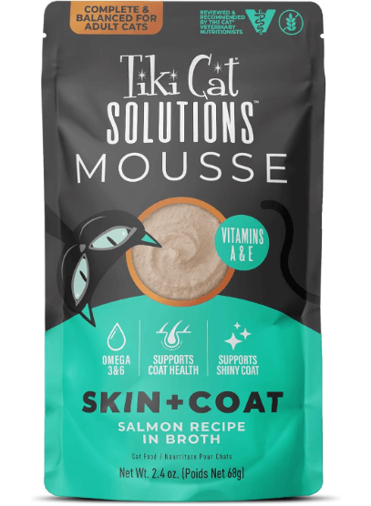 Tiki Cat Solutions Mousse, Salmon Recipe in Broth, Formulated to Support Skin & Coat