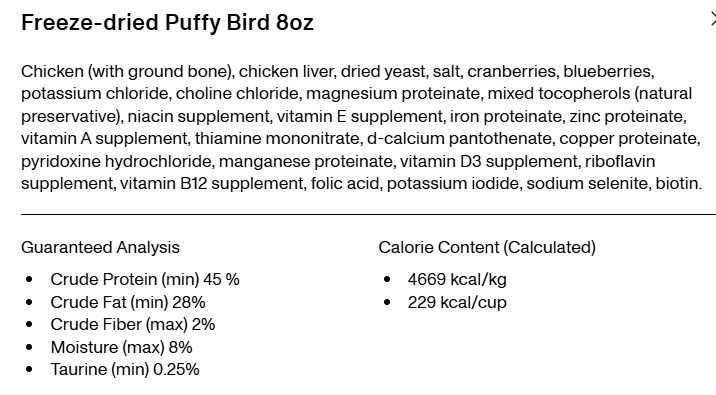 Smalls Freeze-Dried Cat Food: Chicken