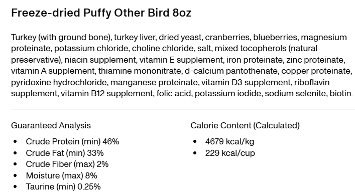 Smalls Freeze-Dried Cat Food: Turkey