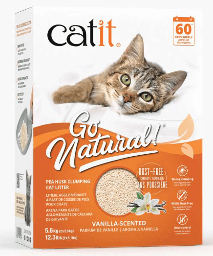 Catit Go Natural! Pea Husk Clumping Cat Litter, vanilla scented 13.2lb