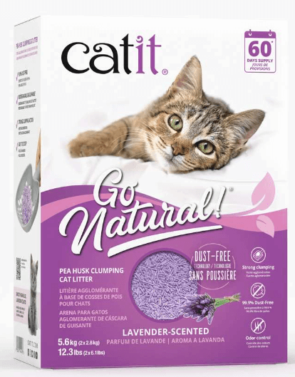 Catit Go Natural! Pea Husk Clumping Cat Litter, Lavendar scented 13.2lb