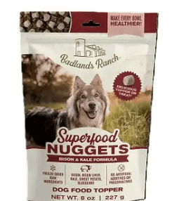 Badlands Ranch Freeze Dried Superfood Bison and Kale Nuggets 8 oz