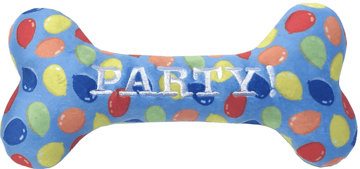 Huxley & Kent Party Time Dog Toy Bone-Blue