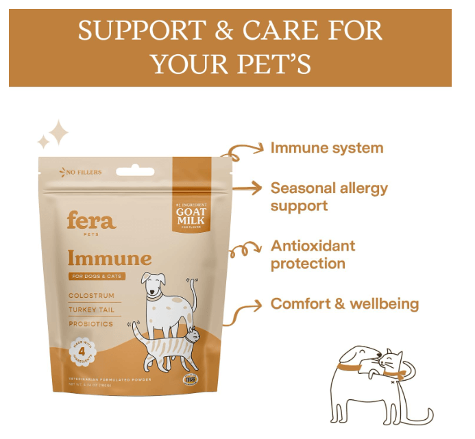 Fera Pet Organics Immune Goat Milk Topper for Cats & Dogs