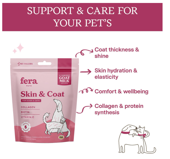 Fera Pet Organics Skin & Coat Goat Milk Topper for Cats & Dogs
