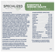 Natural Balance Specialized Nutrition Digestive & Immune Health Lamb & Oatmeal Formula