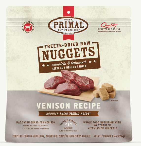 Primal Dog Food Freeze-Dried Nuggets, Venison