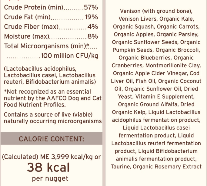 Primal Dog Food Freeze-Dried Nuggets, Venison