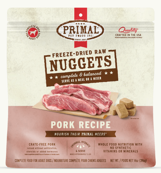 Primal Dog Food Freeze-Dried Nuggets, Pork