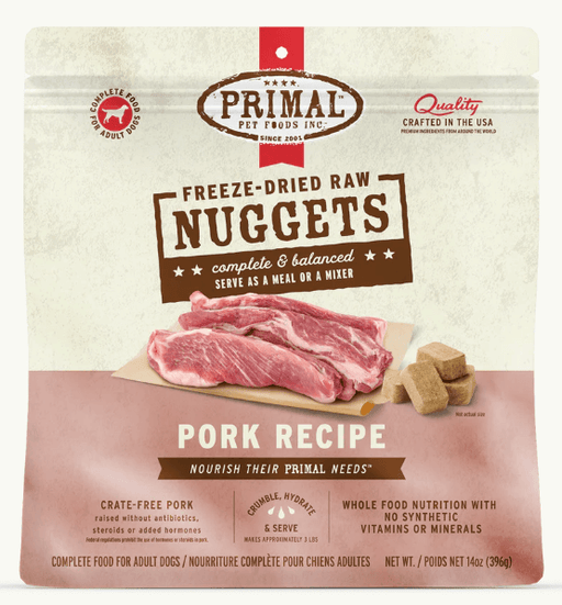 Primal Dog Food Freeze-Dried Nuggets, Pork