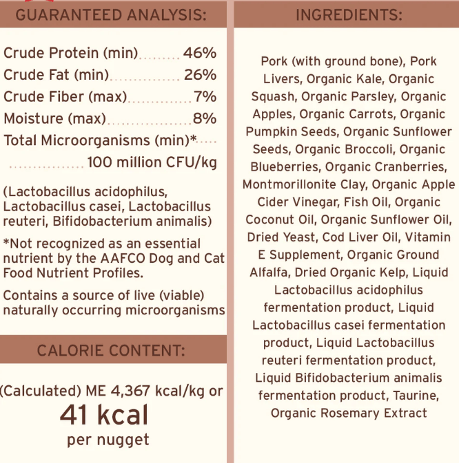 Primal Dog Food Freeze-Dried Nuggets, Pork