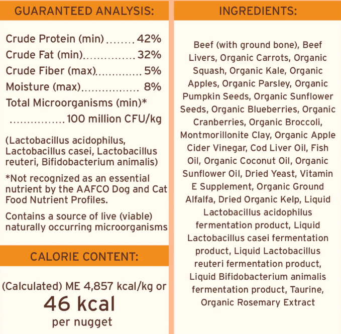 Primal Dog Food Freeze-Dried Nuggets, Beef