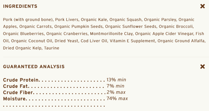 Primal Dog Frozen Patties, Pork 6 lbs