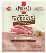 Primal Dog Frozen Nuggets, Pork 3 lbs