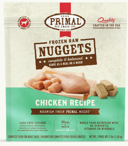 Primal Dog Frozen Nuggets, Chicken 3 lbs