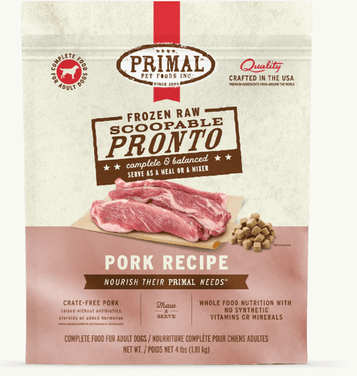 Primal Dog Frozen Pronto, Pork 4 lbs