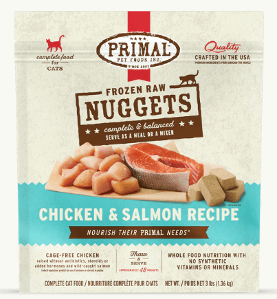 Primal Cat Frozen Nuggets, Chicken & Salmon, 3 lb