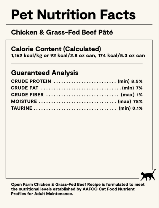 Open Farm Harvest Chicken &Grass-Fed Beef Pâté for Cats