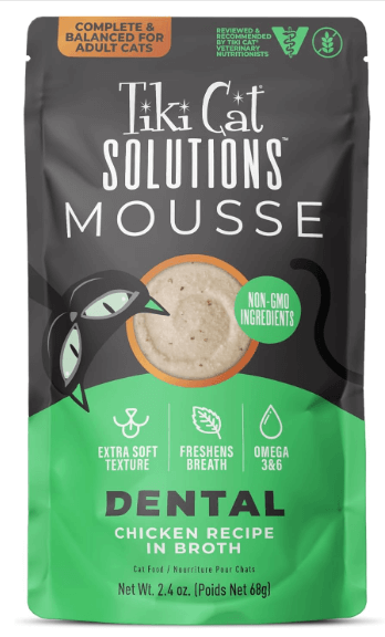 Tiki Cat Solutions Mousse, Chicken Recipe in Broth, Formulated to Support Dental Health