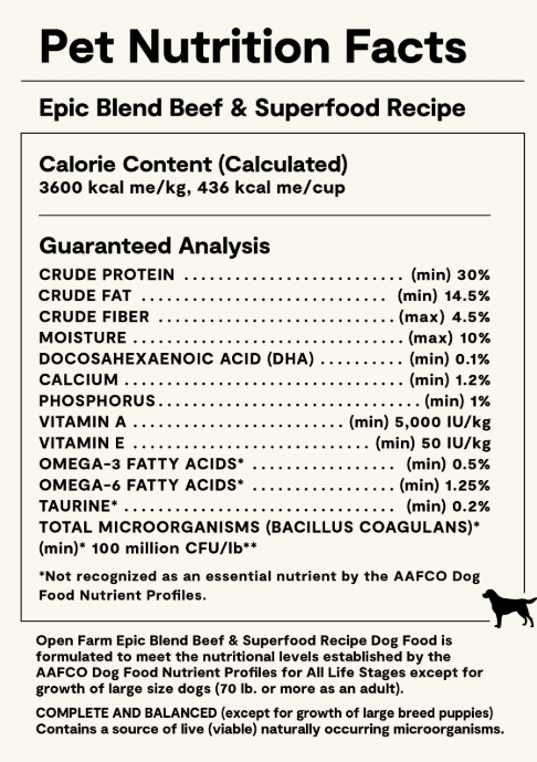 Open Farm Epic Blend Beef & Superfood Dry Dog Food