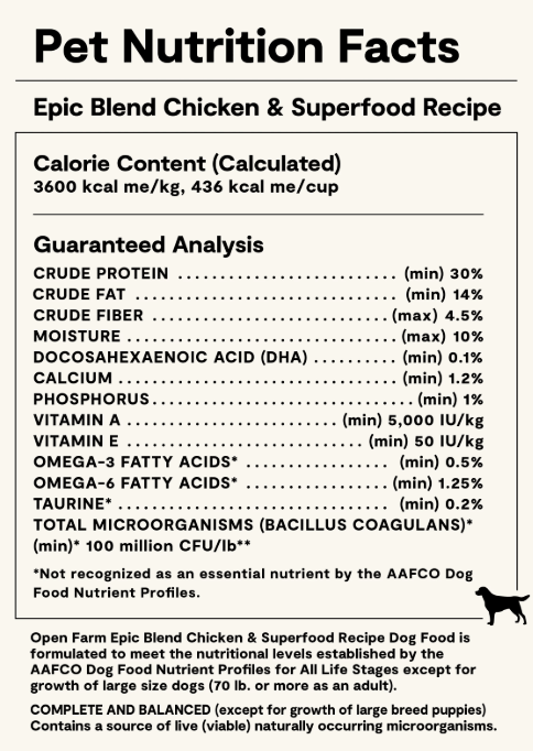 Open Farm Epic Blend Chicken & Superfood dry dog food