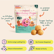 Woof Dog Pupsicle Birthday Pops Refills - Cake-Flavored Birthday Treat for Dogs - Small