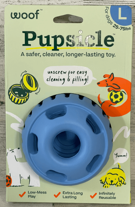 Woof Pupsicle Long-Lasting Interactive Dog Toy - For Large Dogs 25-75lbs (blue)