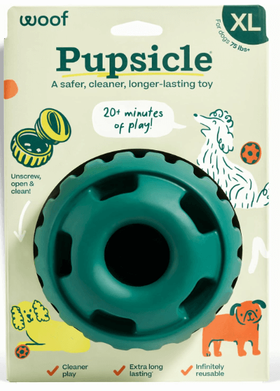 Woof Pupsicle Long-Lasting Interactive Dog Toy - For Extra Large Dogs 75lbs and up (green)
