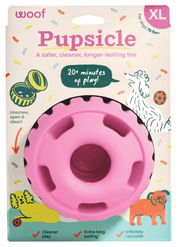 Woof Pupsicle Long-Lasting Interactive Dog Toy - For Extra Large Dogs 75lbs and up (birthday pink