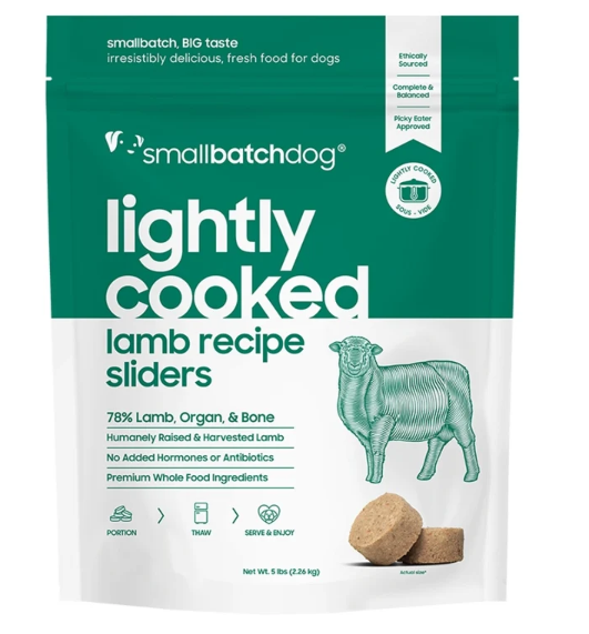 Small Batch Frozen Lightly Cooked Lamb Dog Food