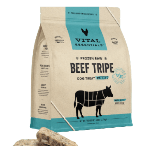 Vital Essentials Frozen Raw Beef Tripe Entree Dog Food Patties, 6lb