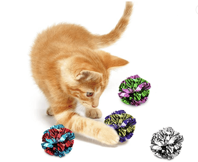 SPOT Mylar Balls Crinkle Cat Toys 4pk
