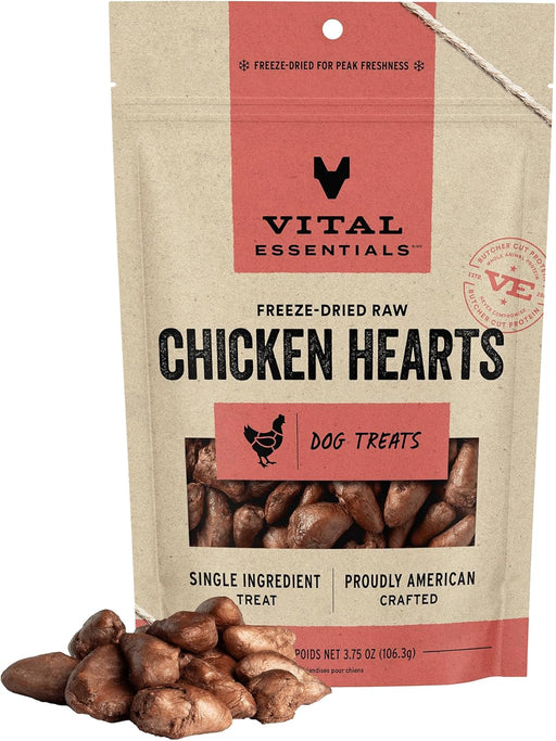 Vital Essentials Freeze-Dried Chicken Hearts Treat 3.75 oz