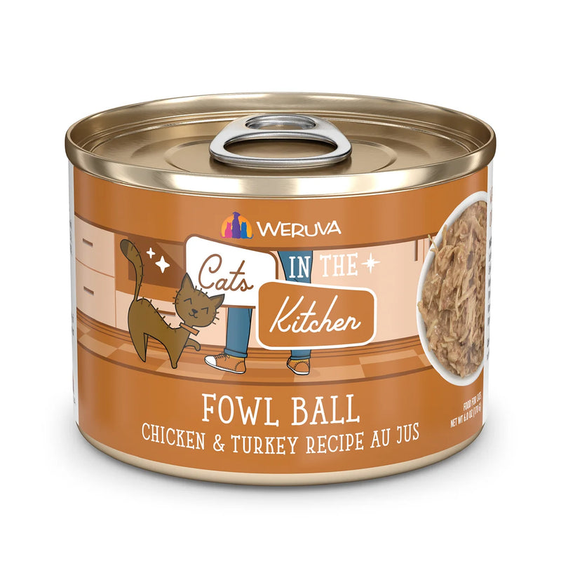 WERUVA CATS IN THE KITCHEN CAN FOWL BALL 6.0OZ