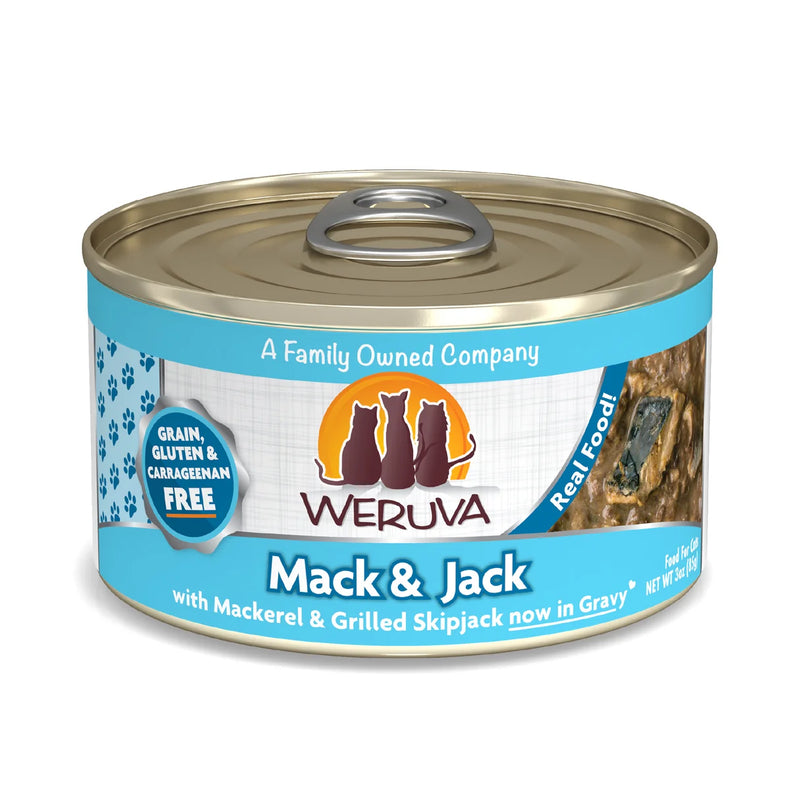 Weruva Mack & Jack Cat  Mackerel and grilled skipjack in gravy Food 3 oz 