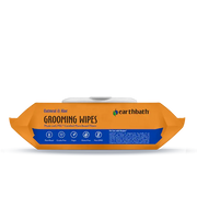 Earthbath Oatmeal & Aloe grooming wipes lid, made with FSC-certified plant-based fibers, vegan and cruelty-free. Sold at Jake's Pet Supply Boca Raton Lake Worth