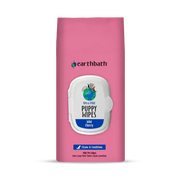 Earthbath Ultra-Mild puppy wipes in Wild Cherry, 100-count pack, gently cleans and conditions for puppies. Sold at Jake's Pet Supply Boca Raton Lake Worth