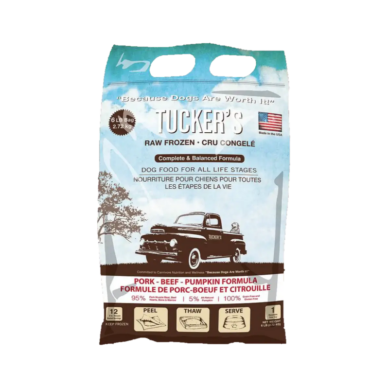 Tucker's Frozen Raw Dog Food, Pork, Beef with Pumpkin Formula