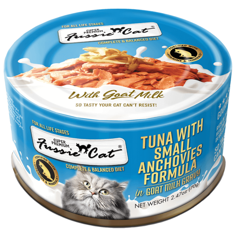Fussie Cat Super Premium Tuna with Small Anchovies in Goat Milk Gravy 2.8 oz