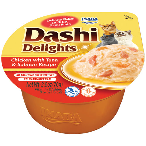 Inaba Dashi Delights 2.5oz Cat Food in Broth - Chicken, Tuna & Salmon