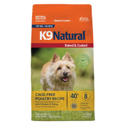 K9 Natural Baked & Coated Cage-Free Poultry Recipe dry dog food, 16 lb bag, with chicken and turkey, grain-free. Sold at Jake's Pet Supply Boca Raton Lake Worth