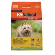K9 Natural Baked & Coated Cage-Free Poultry Recipe dry dog food, 3.5 lb bag, with chicken and turkey, grain-free. Sold at Jake's Pet Supply Boca Raton Lake Worth